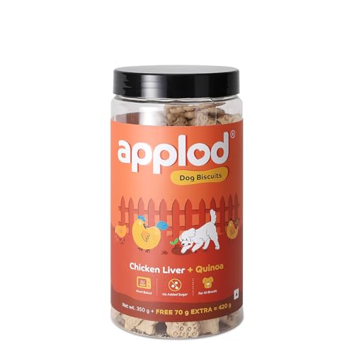 Image of Chicken Liver with Quinoa Dog Biscuits for Puppies & Adult Dogs | Oven-Baked Crunchy Dog Treats Made with Real Ingredients | Healthy Training & Reward Snacks | 420g