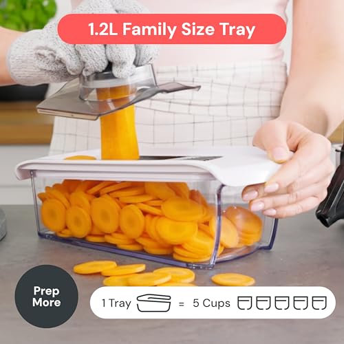 Image of Mandoline Slicer Spiralizer Vegetable Slicer - 6 in 1 Food Slicer Vegetable Spiralizer - Potato Slicer Zoodle Maker Veggie Spiralizer - Slicers for Fruits and Vegetables Onion Slicer BPA Free