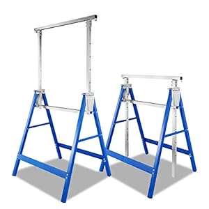 Lospitch 2 x steigerbok, klapbok, 7-voudig in hoogte verstelbaar, 81-130 cm, 400 kg, frame inklapbaar, metalen onderstelbok, werkbok