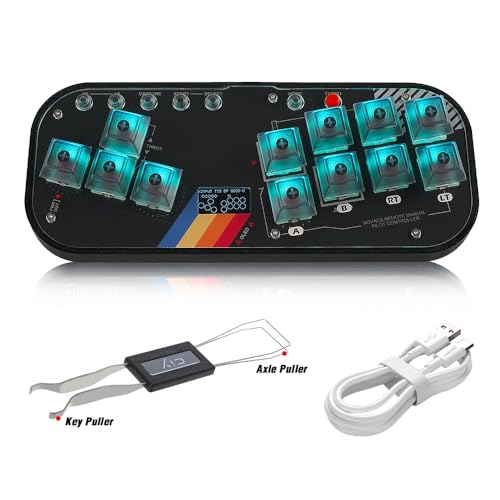 Gaming Keypad, Mini Gamepad Leverless Controller Arcade Stick – Supports SOCD & OLED Display, Mechanical Switch Keys, Suitable for PC/PS3/PS4/Switch/Steam with TURBO