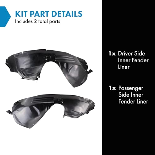 Image of TRQ Inner Fender Liner Set Compatible with 2009-2012 Lincoln MKS FO1248140 FO1249140