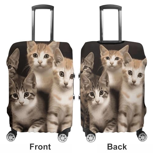Kittens Family Cats Luggage Cover, Washable Elastic Suitcase Cover Protector Fit 18-32 Inch Luggage3