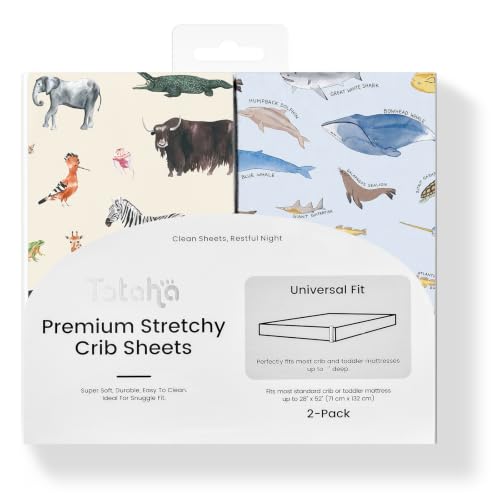 Image of Crib Sheets Fitted, Buttery Soft Baby Crib Sheets for Boys and Girls - Stretchy Microfiber Crib Mattress Sheet 2-Pack