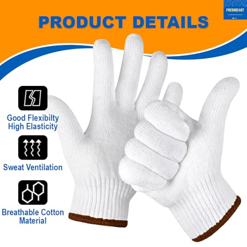 Image of FreshDcart Blade-Resistant Hand Gloves with Cut Proof Safety, Anti Cut Resistant Glove for Chopping Food Vegetables and Kitchen use (White 1 Pair)