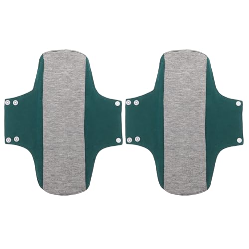 BELLIFFY Compresas Posparto Reutilizables Lavables 2 Piezas 22X28 CM Color Verde Oscuro Ultrafinas Algodón Absorbente para Incontinencia y Flujo Abundante Cuidado Femenino Diario