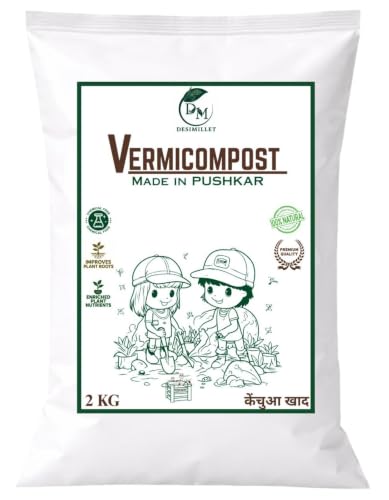 Image of Vermicompost For Plants 2KG 100% Pushkar DESI COW's Organic Fertilizer Manure For Plants Home Gardening Kechua Khad Vermi Compost Ideal For All Gardening
