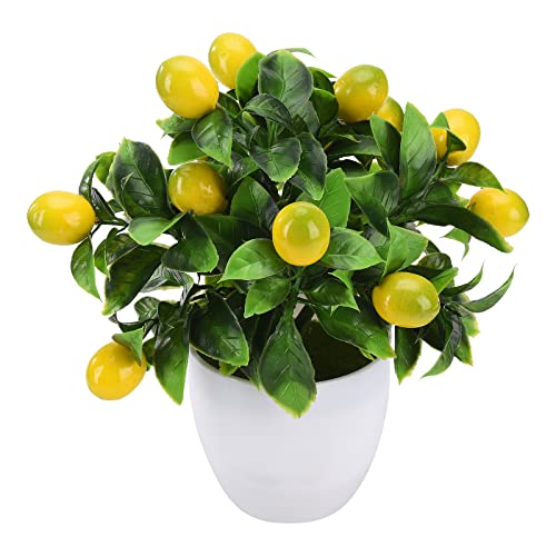 TITA-DONG Artificial Lemon Tree Plant Decor, Artificial Lemon Potted