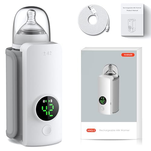 Portable Bottle Warmer for Milk, Electric Bottle Warmer for Breastmilk, 6000mAh Travel Bottle Warmer, Cordless Portable Bottle Warmer for Travel, Bottle Warmer on the Go