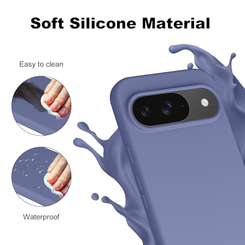 Image of Tobfit Back Cover Case Compatible with Google Pixel 9 /9 Pro, Case Cover Rugged Flexible Durable Anti-Slip Silicone Protection Shockproof Google Pixel 9 /9 Pro Back Cover (Blue Grey)