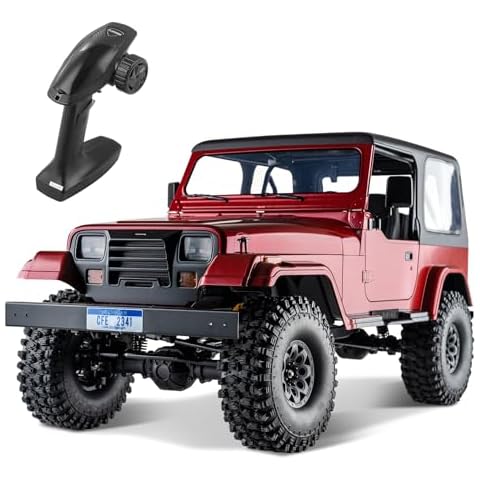EAZYRC FMS Rochobby 1/10 RC Crawler Mashigan RC Truck 4x4 RTR, RC Car with Foldable Front Windcreen, Convertible Top (no Battery) Cover