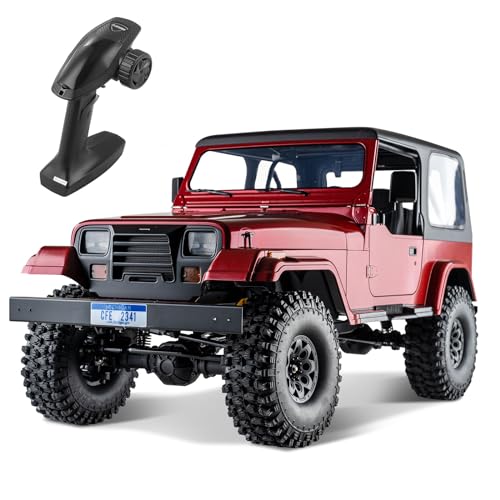 EAZYRC FMS Rochobby 1/10 RC Crawler Mashigan RC Truck 4x4 RTR, RC Car with Foldable Front Windcreen, Convertible Top (RS Version)