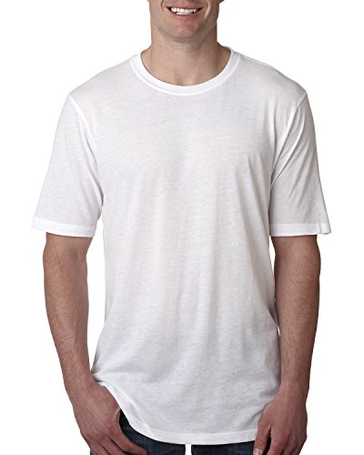 Next Level Mens Poly Cotton Short-Sleeve Crew Tee (6200) White XL
