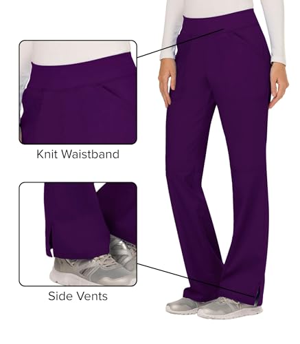 Image of Cherokee Women Scrub Pant with Straight Leg Pull-on Pant Medical Bottom with 4 Pocket & 2-Way Stretch Fabric - WW110