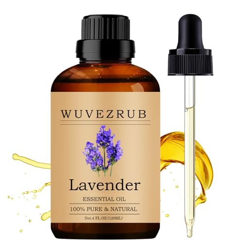 Lavender Essential Oils 120ML, Organic 100% Pure and Natural Lavender Essential Oil for Aromatherapy Diffuser - 4 Fl Oz/Lavender