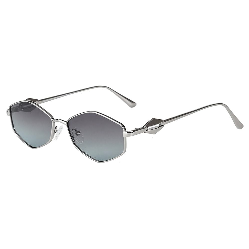 Stylowe okulary przeciwsłoneczne z polaryzacją i filtrem UV, damskie, do podróży, w stylu ulicznym, w małej metalowej ramce