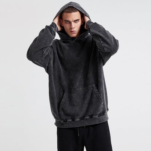 Mi Bo Tong Mens Oversized Hoodies Vintage Acid Wash Pullover Casual Hooded Sweatshirt with Pockets2