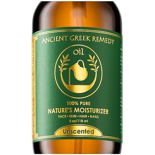 Ancient Greek Remedy Face Oil for Dry Skin – Organic Unscented Anti-Aging Facial Serum – Jojoba, Rosehip, Almond, Olive, Vitamin E – Fast Absorbing Hydrating Body Moisturizer for Women & Men 4 oz
