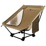MOON LENCE アウトドア チェア ローチェア キャンプ 椅子 グランドチェア 軽量 折りたたみ コンパクト ハイキング お釣り 焚き火 登山 耐荷重150kg （カーキ1個入）