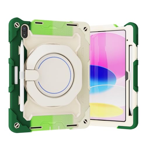Coque iPad 11" 2025 verte avec bandoulière pour l'école et sorties