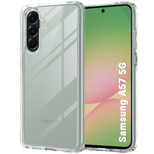Image of TheGiftKart Back Cover for Samsung Galaxy A57 5G Case | Hybrid Crystal Clear Shockproof Design | Camera Protection Bump | Hard Clear Back | Galaxy A57 Back Cover (PC & TPU, Transparent)