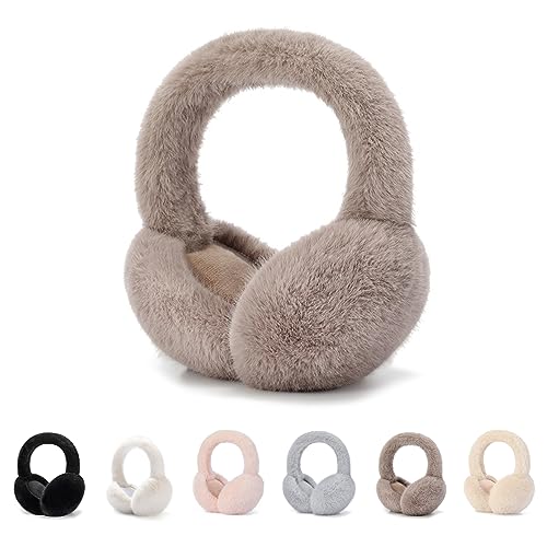 GLAITC Ear Muffs for Women,Winter Ear Warmers,Women Earmuffs Faux Fur for Winter Adjustable Ear Muffs for Cold Weather,Winter Gift for Women Men Girls (Teddy)