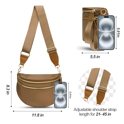 Image of Checkered Crossbody Bag, Bum Bags for Women Crossbody,Spacious Sling Bag Purse Fanny Packs with Shoulder Strap