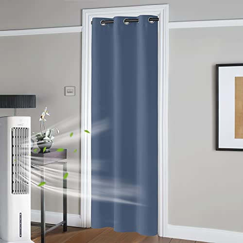 Image of RYB HOME Portable Doorway Curtains Privacy Blackout Thermal Insulating Drapes for Bedroom Closet Living Room Dining Kids Nursery Window Treatment Panels, Wide 42 x Long 80 inches, Stone