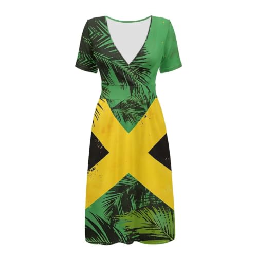 Image of Women's Summer Dresses Short Sleeve Formal Dresses with Pockets | Lightweight polyester fabric delivers cool airflow during hot summer outdoor activities