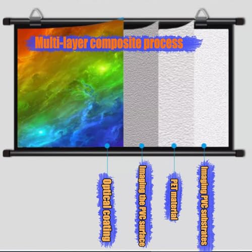 Pantalla de proyector portátil 50 pulgadas 4:3 blanca con funda LIVCHLOE miniatura 2