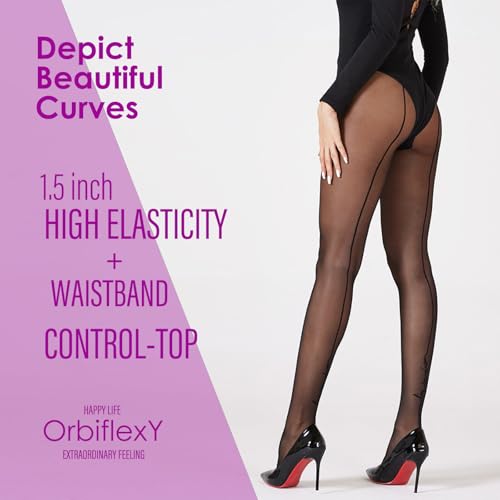 Women's Sexy Backseam Sheer Tights Black Letter Pattern Pantyhose Cross Line Dating Silk Stockings3