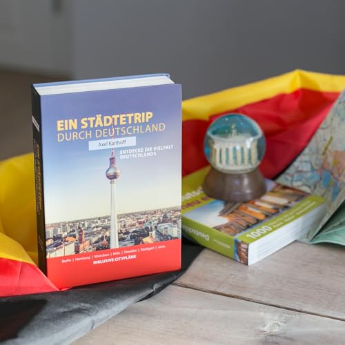 HMF 80915 Buchtresor Geldkassette Papierseiten | 23 x 15 x 4 cm | Städtetrip Deutschland