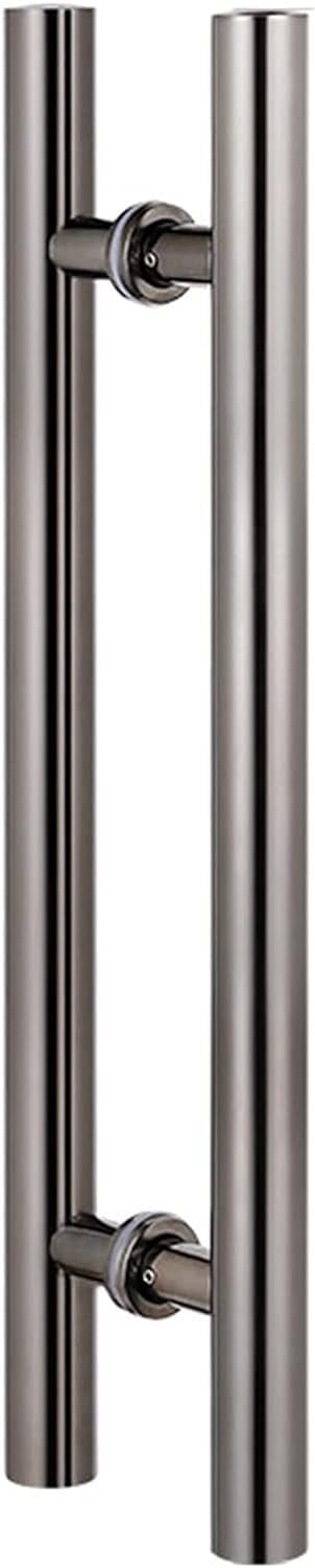 Poignée de porte d'entrée en acier inoxydable 304 ronde en H grise 120 cm