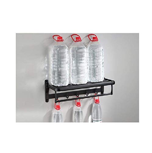 Toallero de baño de aluminio negro ShelSpace con diseño de doble capa 6
