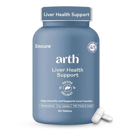 Image of Arth Liver Health Supplement | With Milk Thistle (Silymarin 600mg), CoQ10, Vitamin C & E | Helps in Fatty Liver Management & Digestion | Anti-inflammatory & Antioxidant Support | For Men & Women | 60 Veg Tablets