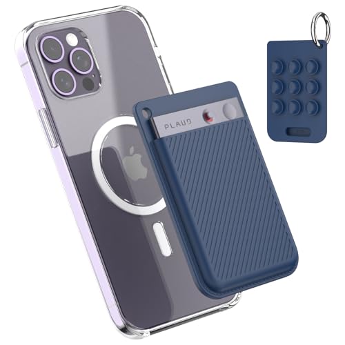 Capa de silicone AI Voice Recorder com ventosa, suporte de ventosa para gravador de voz PLAUD Note com chaveiro, capa protetora de sucção compatível com gravador de voz PLAUD Note (azul profundo)