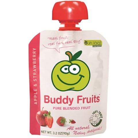 Buddy Fruits Originals Apple and Strawberry Fruit Blend, 3.2 Ounce -- 18 per case. Cover