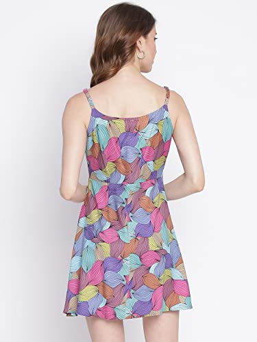 Image of IQRAAR Womens Rayon Printed Fit & Flared Dress