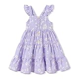 DeeFant Toddler Girl Dress 4-5T Girls Summer Dress Toddler Floral Dresses Fly Sleeveless Casual Beach Toddler Sundress Purple