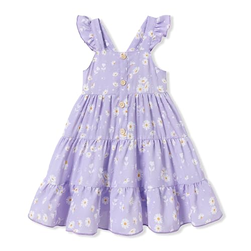 Toddler Girl Dress Summer Baby Girls Dresses 2025 Fly Sleeve Casual Floral Princess Toddler Dresses