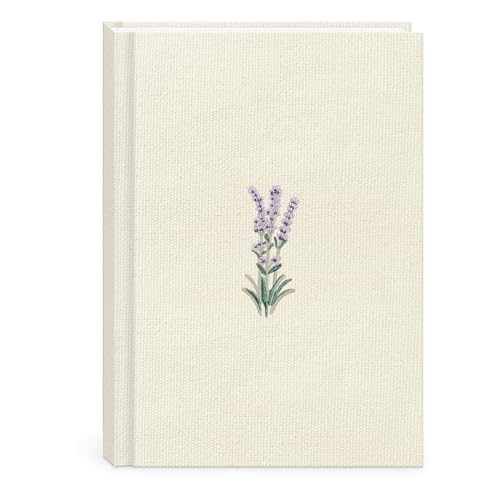 Image of Kelly Green Delicate Floral Cream Hardcover Fabric Journal (43975)