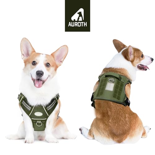 Image of AUROTH Tactical Dog Harness Medium Sized Dog No Pull Adjustable Dog Vest