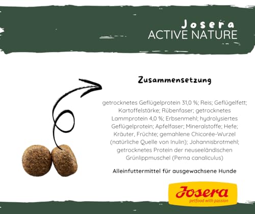 Josera - Hundefutter - Josera Exclusive ActiveNature - Trockenfutter 12,5 KG Premiumfutter mit Lamm & Geflügel + Goodie Quietsche Seppl