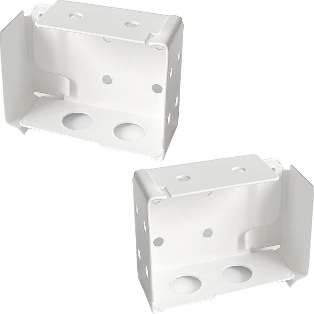 Cutelec 2pcs Box Mounting Bracket for Low Profile Blinds 2inch White Color Window Blinds Headrail Holder Bracket