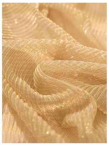 MakeMeChic Girl's Metallic Sparkly Scarves Sheer Lightweight Y2K Party Shawls Wraps3