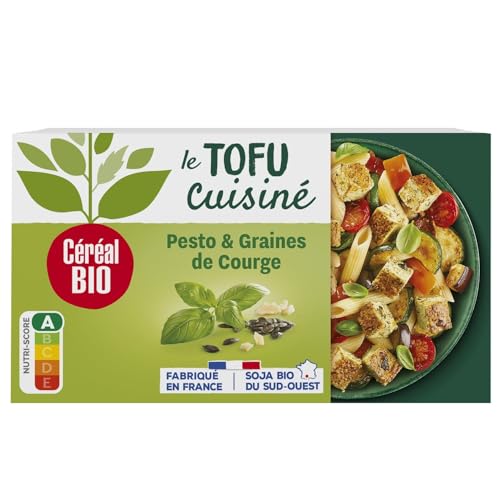 Repas végétal prêt Tofu cuisine pesto sain et rapide