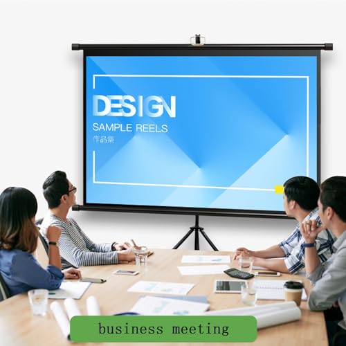 Pantalla de Proyección con Tripié Ajustable 60 y 72 Pulgadas, Pantalla Portátil HD Premium Antarrugas 16:9/4:3 para Cine en Casa o Exterior miniatura 4