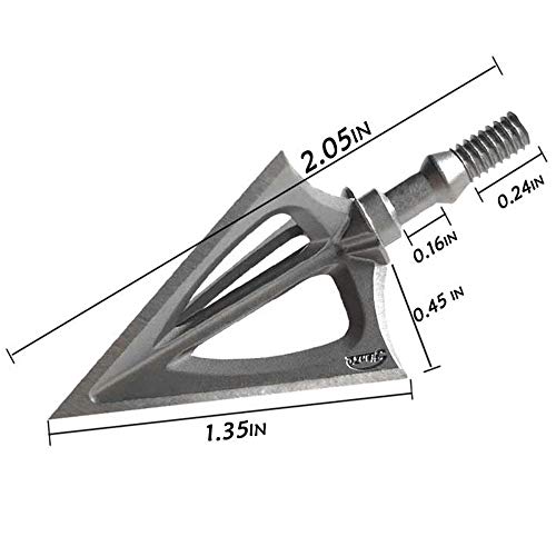 Bgary Broadheads 100 Grain Fixed Blades Archery Broadheads For Crossbow Recurve Bow And Compound Bow 12 Pcs Silverly #TOP4