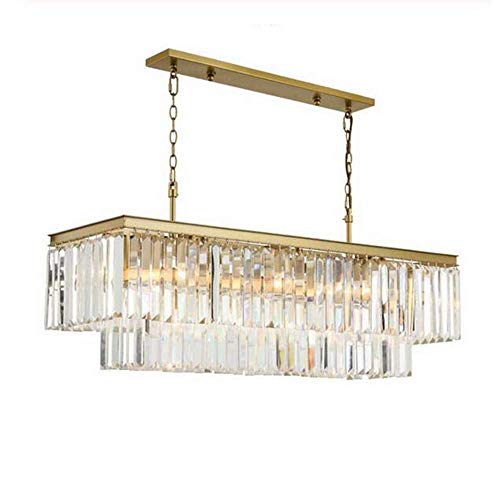 Preisvergleich Produktbild NBVCX Wohnaccessoires Quadratische goldene Kristallleuchter Amerikanische Kristallleuchter Für Restaurant Esszimmer Schlafzimmer Arbeitszimmer Wohnzimmer LED-Lampen L85cmH30cm