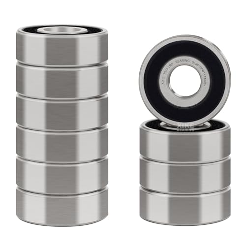 XIKE 10 Pcs 1603-2RS Bearings 5/16" x7/8" x11/32, Double Rubber Seals.