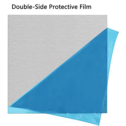 Image of 6061 T651 Aluminum Sheet Metal 12 x 12 x 1 /16(0.06 inch) Inches Thickness Rectangle Metal Plate Covered with Protective Film, Flat Heat Treatable Aluminum Sheet Plate Finely Polished and Deburred, 1.5mm